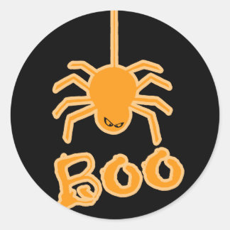 Sticker Rond Halloween Spider Boo