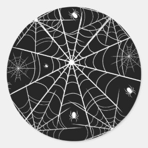 Sticker Rond Halloween Spider Web