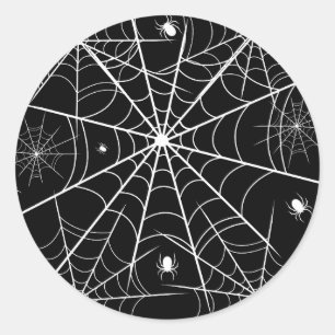 Sticker Rond Halloween Spider Web