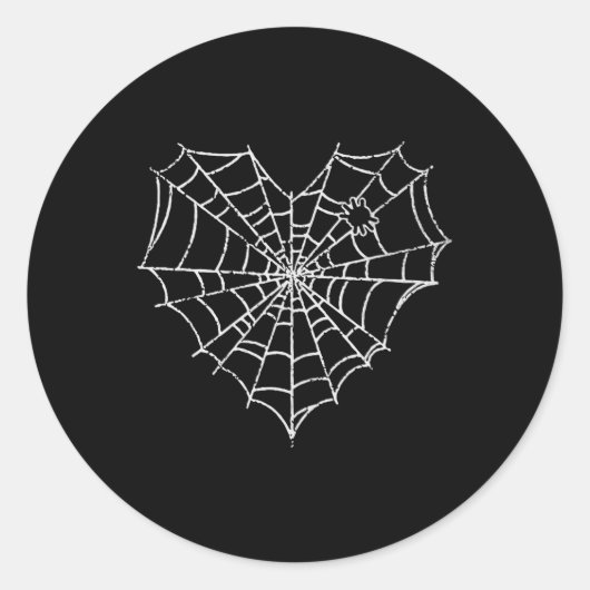 Sticker Rond Halloween Spider Web Costume Cute Heart Spider Web (Devant)