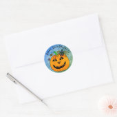 Sticker Rond Halloween Spider Witch et Citrouille (Enveloppe)