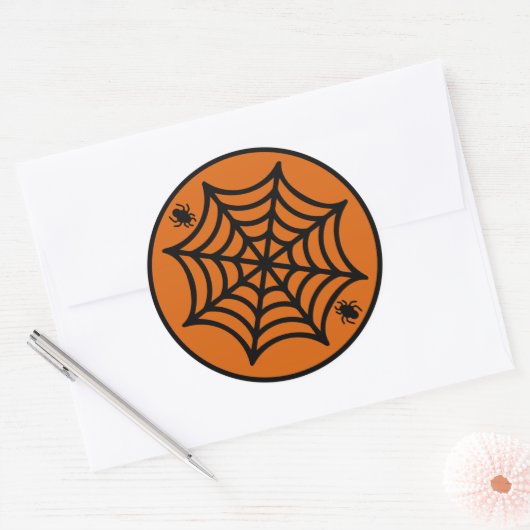 Sticker Rond Halloween Spiderweb (Enveloppe)
