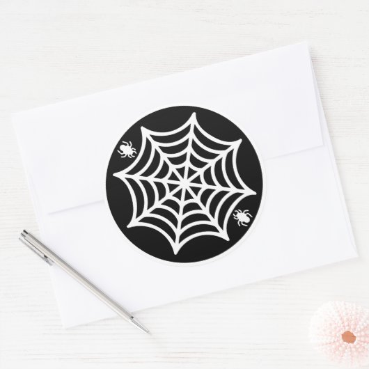 Sticker Rond Halloween Spiderweb (Enveloppe)