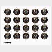 Sticker Rond Halloween Spooky Vibes: Trick or Treat Skeleton (Feuille)