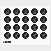 Sticker Rond Halloween Squelette Flare Day Fibromyalgie Endomèt (Feuille)