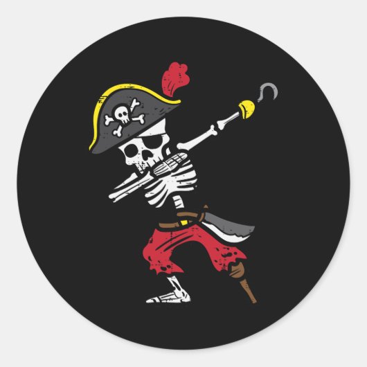 Sticker Rond Halloween Squelette Pirate Dab Costume garçon Enfa (Devant)