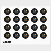 Sticker Rond Halloween Squelette Starry Night Van Gogh Citrouil (Feuille)