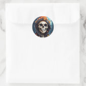 Sticker Rond Halloween squelettique éffrayant (Sac)