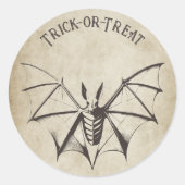 Sticker Rond Halloween squelettique vintage (Devant)