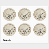 Sticker Rond Halloween squelettique vintage (Feuille)
