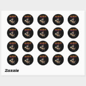Sticker Rond Halloween T-rex Skeleton Ride (Feuille)