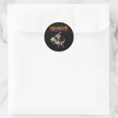 Sticker Rond Halloween T-rex Skeleton Ride (Sac)