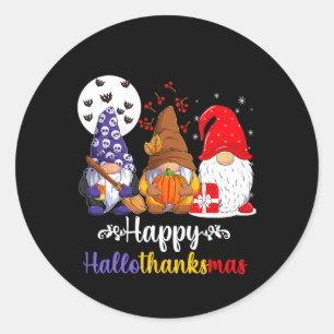 Sticker Rond Halloween Thanksgiving Noël Joyeux Hallomerci