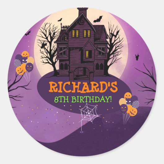 Sticker Rond Halloween Theme Anniversaire de enfant Party (Devant)