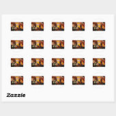 Sticker Rond Halloween Thème Sécurité Geeks Drôle Avertissement (Feuille)