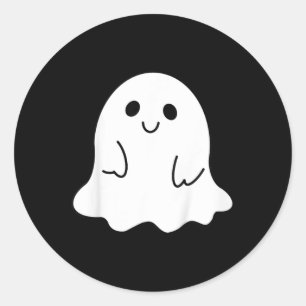 Sticker Rond Halloween Toddler Fantôme De Boo Avec Une Bow Girl