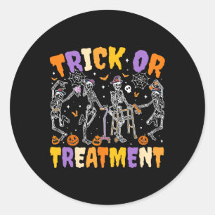Sticker Rond Halloween Trick Ou Traitement Pt Thérapie Physique