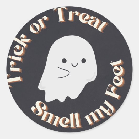 Sticker Rond Halloween Tricoter Ou Traiter (Devant)