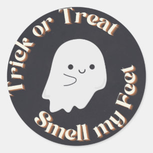 Sticker Rond Halloween Tricoter Ou Traiter