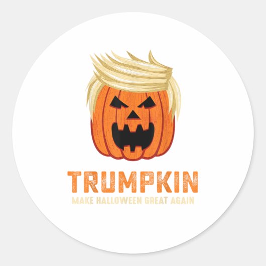 Sticker Rond Halloween Trumpkin Funny - Éffrayant Slogan parodi (Devant)