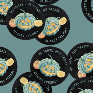 Sticker Rond Halloween Turquoise Citrouille Allergy Traitements