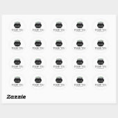 Sticker Rond Halloween Twins Baby shower sorcière brasse Merci (Feuille)