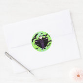 Sticker Rond Halloween Vampire Bats Green (Enveloppe)
