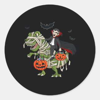 Sticker Rond Halloween Vampire équitation T Rex Fun Boys Girls