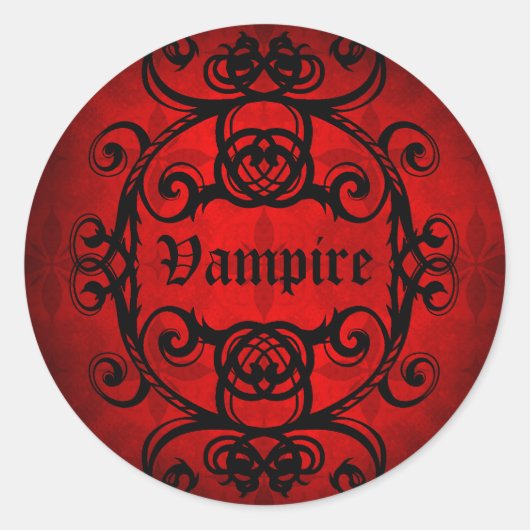 Sticker Rond Halloween vampire gothique design romantique (Devant)