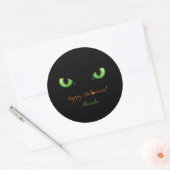 Sticker Rond Halloween vert effrayant yeux (Enveloppe)