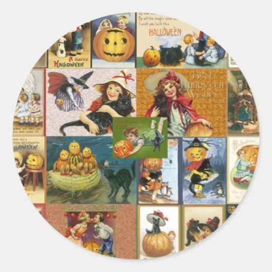 Sticker Rond Halloween vintage (Devant)