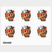 Sticker Rond Halloween vintage -Inspiré ''BOO''' (Feuille)
