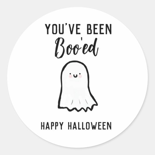 Sticker Rond Halloween vous avez été booed (Devant)