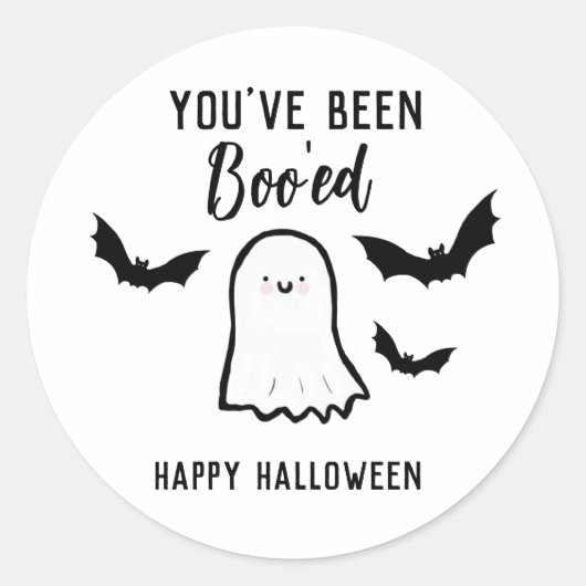 Sticker Rond Halloween vous avez été booed (Devant)