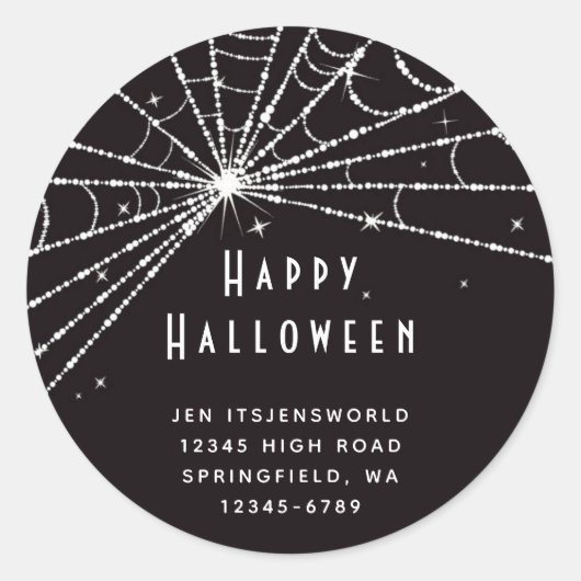 Sticker Rond Halloween Web Spider personnalisé (Devant)