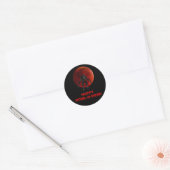 Sticker Rond Halloween Werewolf Lycan Lune de sang rouge goutte (Enveloppe)