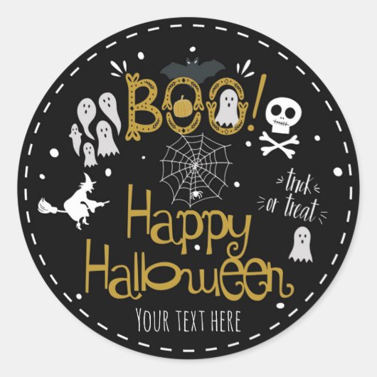 Sticker Rond Halloween Whimsical Hand Drame Costume Party (Devant)