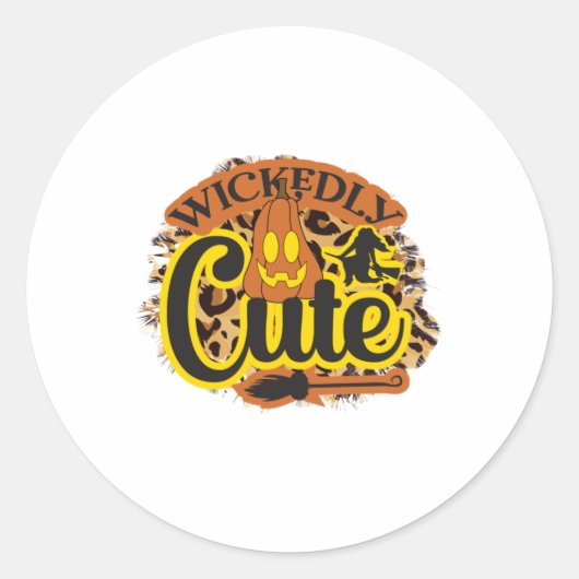 Sticker Rond Halloween Wickedly Cute (Devant)