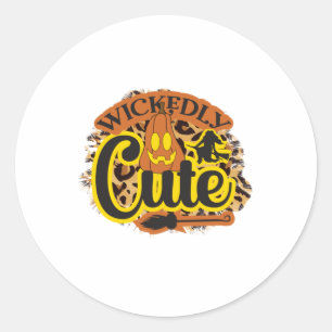 Sticker Rond Halloween Wickedly Cute