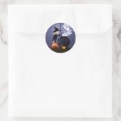 Sticker Rond Halloween Witch et Cauldron (Sac)