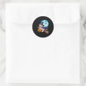 Sticker Rond Halloween Witch Scottish Fold Moon Coupari  (Sac)