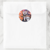 Sticker Rond Halloween - Yorkie - Vinnie (Sac)