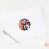 Sticker Rond Halloween - Yorkie - Vinnie (Enveloppe)