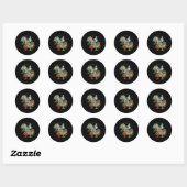 Sticker Rond Halloween Zombie équitation T Rex Fun Boys Filles (Feuille)