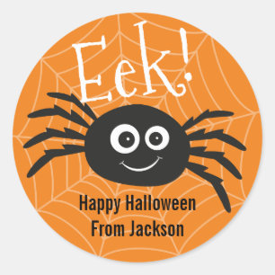 Sticker rond Hallowen Spider personnalisé