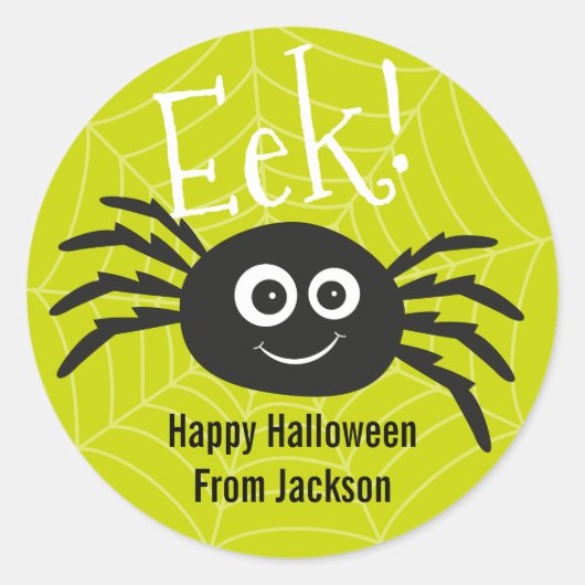 Sticker rond Hallowen Spider personnalisé (Devant)