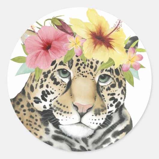 Sticker Rond Halo tropical | Sweet Cheetah (Devant)