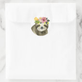 Sticker Rond Halo tropical | Sweet Sloth (Sac)