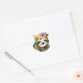 Sticker Rond Halo tropical | Sweet Sloth (Enveloppe)