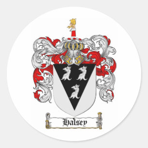 STICKER ROND HALSEY FAMILLE CREST - HALSEY COAT D'ARMES